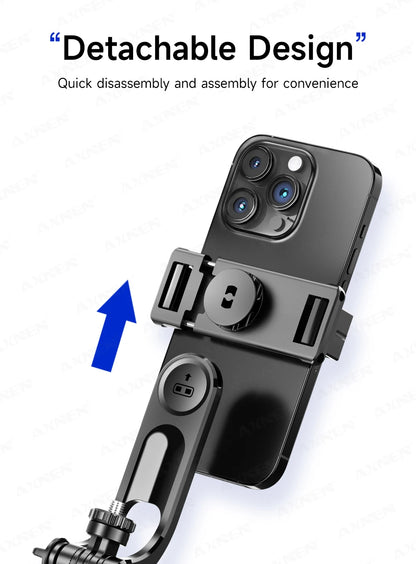 F16 Selfie Stick Tripod with 1708mm Long 8-Section Pole, Bluetooth Remote, 360° Rotation, 1/4 Interface, for Phone Camera Vlog