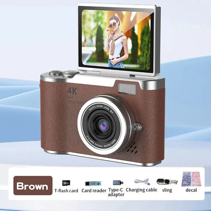 Digital Camera 4K 48MP Photography Camera Video Camcorder Rechargeable Cameras 2.4 inch Screen Camcorder for Kid Adult Beginners
