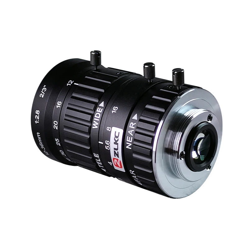 ZLKC CCTV Lens 12-36mm Varifocal 2/3 Inch Focal 5Megapixel F2.8 Aperture C-Mount Low Distortion Machine Vision Indusrial Camera