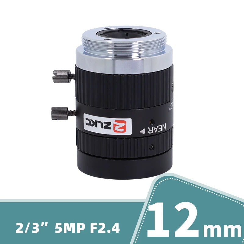 ZLKC CCTV Lens 12-36mm Varifocal 2/3 Inch Focal 5Megapixel F2.8 Aperture C-Mount Low Distortion Machine Vision Indusrial Camera