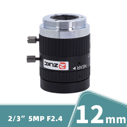 ZLKC CCTV Lens 12-36mm Varifocal 2/3 Inch Focal 5Megapixel F2.8 Aperture C-Mount Low Distortion Machine Vision Indusrial Camera