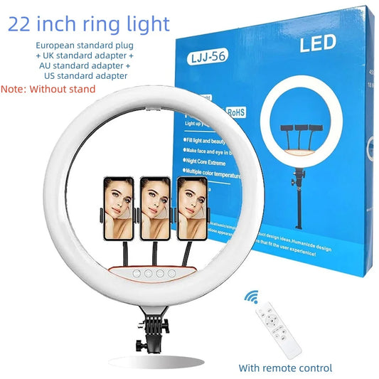 22 inch Ring Light 3000-6500K Color LED Video Ring Lamp with Phone Holder And Remote For MakeUp Youtube Photo Studio