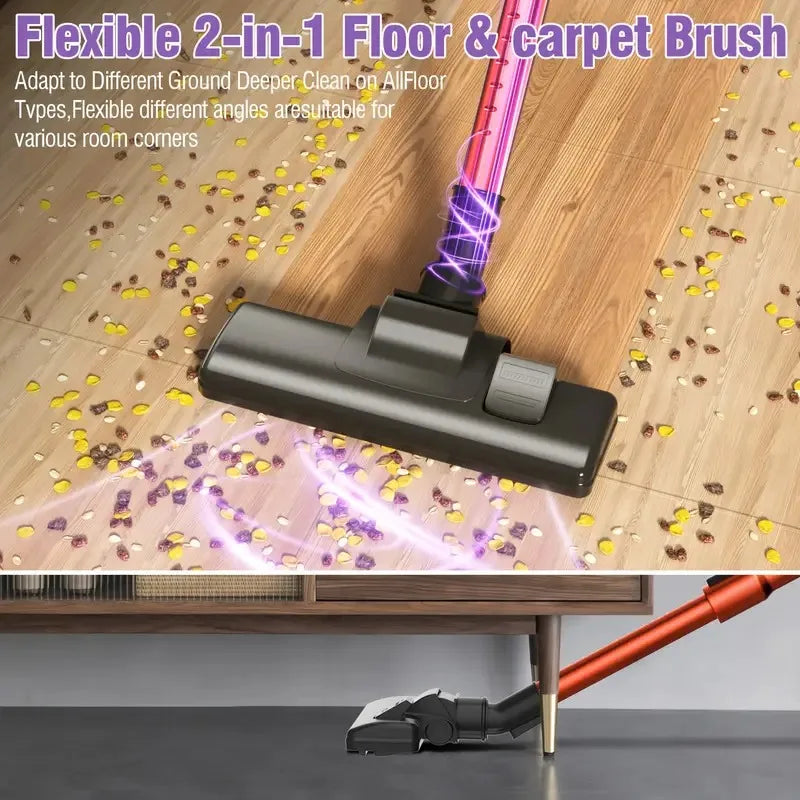 600W Portable Corded Handheld Vacuum Cleaner 18KPa Powerful Low Noise 48dB 4-in-1 Lightweight Stick Design for Household Use