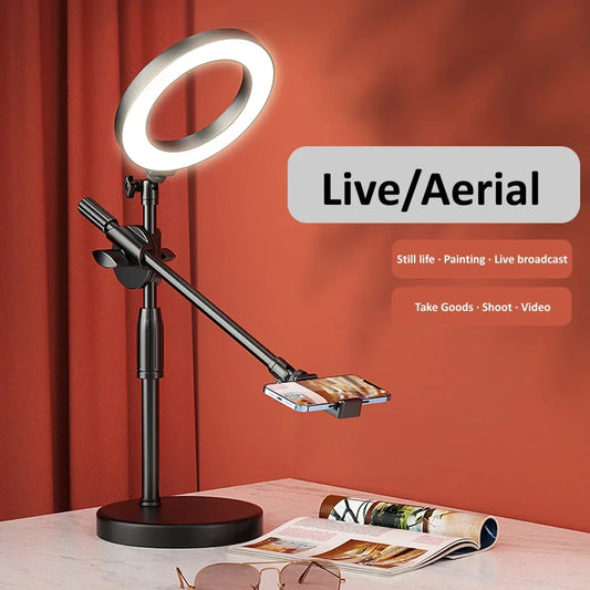 Ring Lamp Desktop Stand Lighting Professional Live Broadcast Fill Light For Nail Art With Tripod LED Ring Light Phone Holder