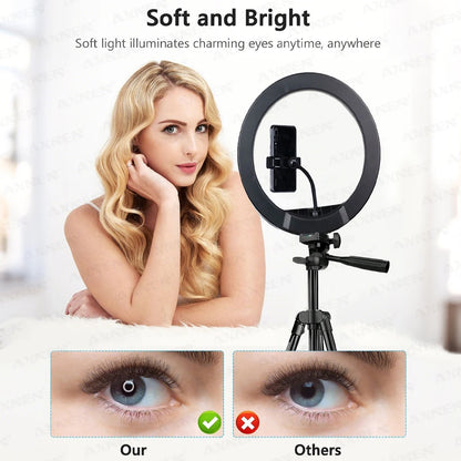 LED Ring Light Photography Light With Tripod Selfie Lamp For Phone Stand Holder Phone Lamp Ringlight For Studio Camera Lighting