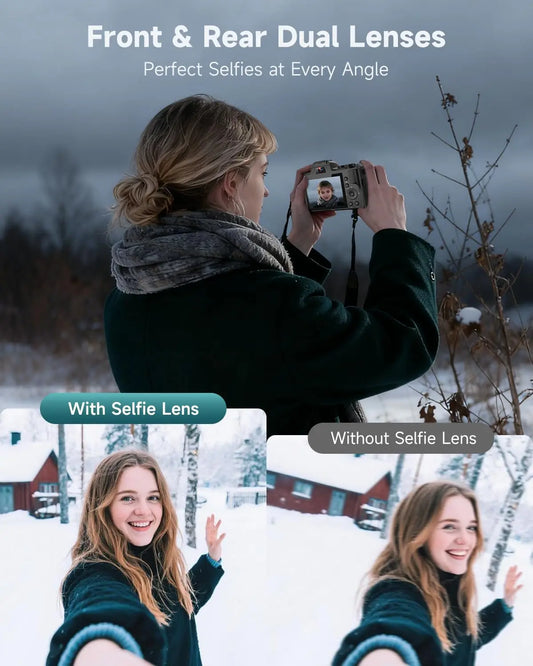88MP Digital Camera 8K Autofocus WiFi Professional Video Camera with Flash, Touch Screen, Lens Hood 32G Card