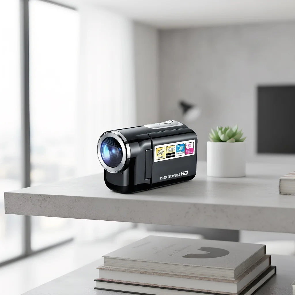 Mini Video DV Camcorder, 16MP 2 Inch LCD Digital Camera with LED Flash, Handheld Portable Home Outdoor Video Recorder Gift