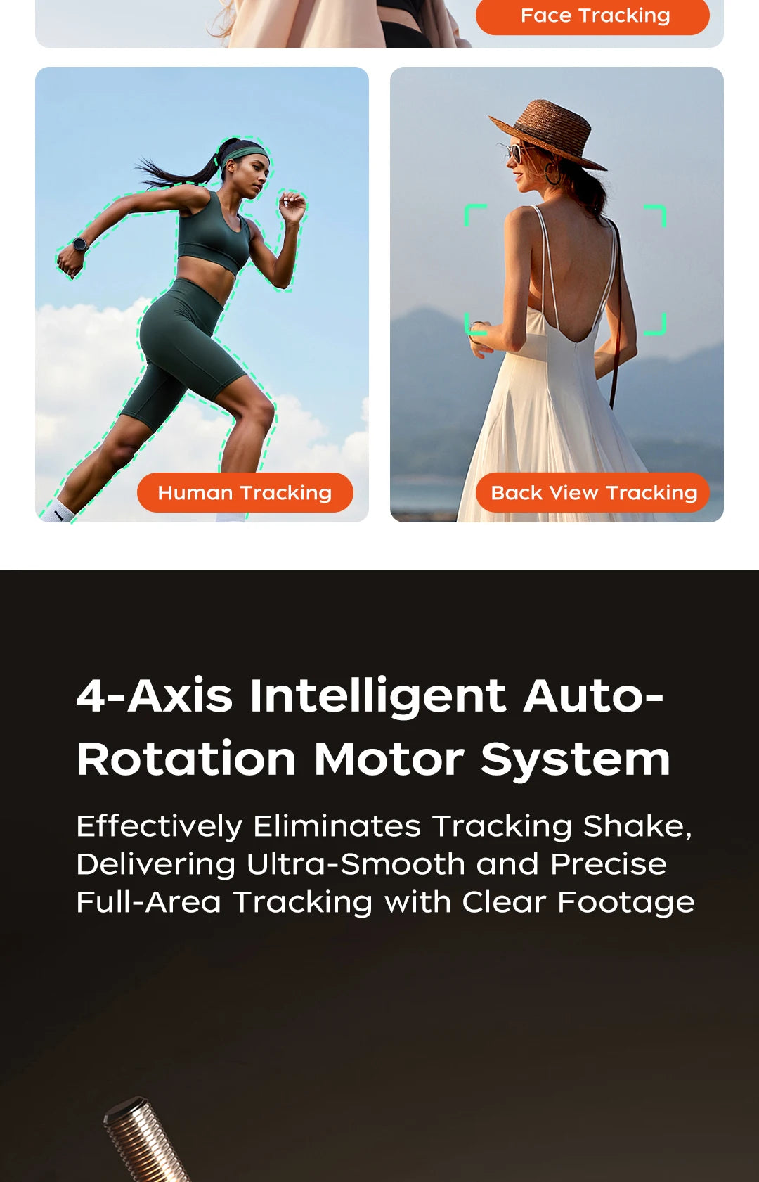 360° AI Face Tracking Gimbal Stabilizer Anti-Shake Telescopic Selfie Stick Tripod Phone Holder Smartphone Vlog Live Photography