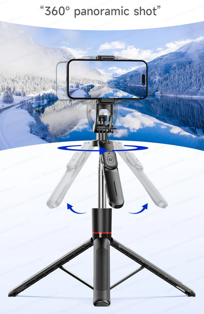 F16 Tripod 1/4'' Interface Extendable Selfie Stick for Smartphone 360° Rotat Shooting Vlog Video Live Broadcast Film with Remote