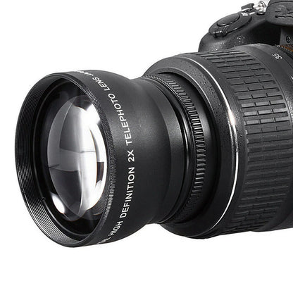 2X Lens 52mm 2X Magnification HD  Converter Telephoto Lens for 52mm Mount Camera 52mm Mount Camera Lens High Definition Lens
