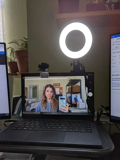 LED Selfie Ring Light 6-inch USB Plug 3-tone Lighting Photography Light Video Recording Live Broadcast Fill Light