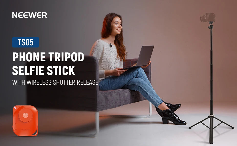 NEEWER Phone Tripod for Cell Phone Camera Remote 62.9" All Metal Selfie Stick Travel Vlog Tripod Stand for iPhone with Holder