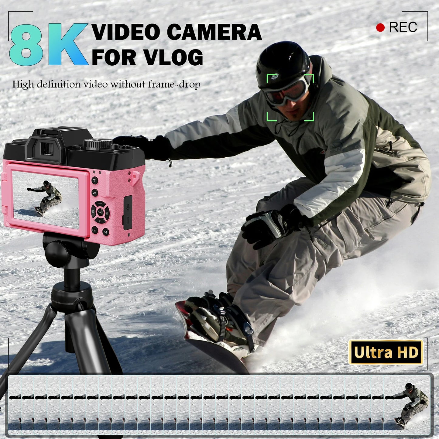 Professional Digital Camera 64MP&8K Video/Vlog Photography for Girls with App Control AF Focus Travel Camera Beginners Gifts