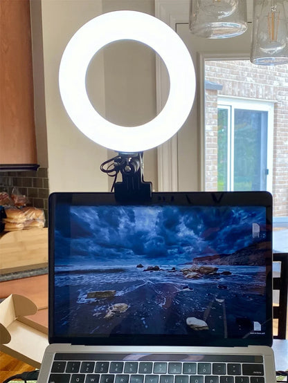 LED Selfie Ring Light 6-inch USB Plug 3-tone Lighting Photography Light Video Recording Live Broadcast Fill Light