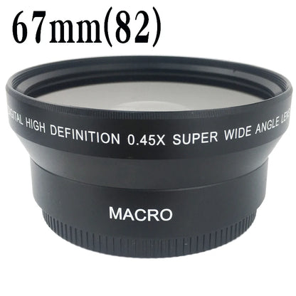 Camera Filters 62mm 0.45X Wide Angle Lens With Macro Converter 0.45X Adapter Resolution Deluxe Digital Lenses for DSLR Camera