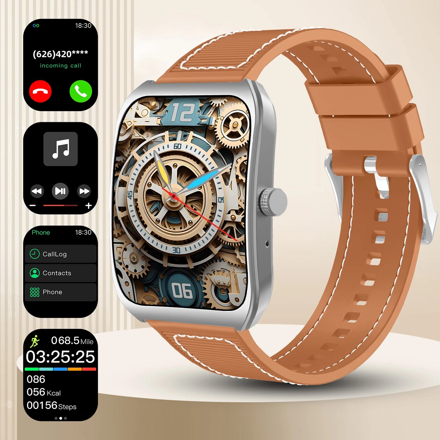 2025 NEW Smart Watch 1.85''Curved Screen BT5.4 Wireless Call Music Control Heart Rate/Sleep Monitoring  Remote Camera for Men