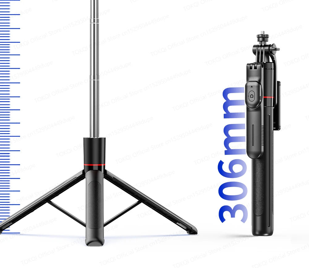 F16 Tripod 1/4'' Interface Extendable Selfie Stick for Smartphone 360° Rotat Shooting Vlog Video Live Broadcast Film with Remote