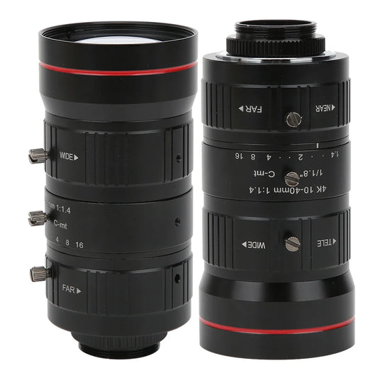 8MP Zoom Industrial Camera Lens C Mount HD 4K Manual Aperture Security CCTV Accessory 10‑40mm Manual Aperture Lens