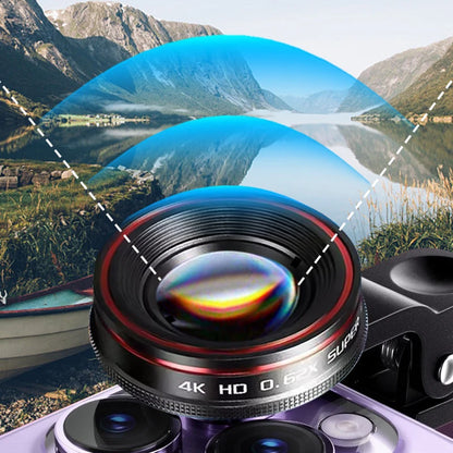 Mobile phone camera lens with lens clip wide-angle 25X macro  fisheye external lens for photography Durable clip design Creative