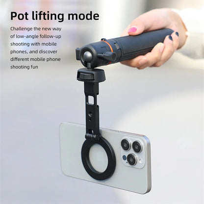 VRIG Magnetic Phone Holder Stand MagSafe Cold Shoe Tripod Mount w 1/4 Screw for iPhone Android Phone Desktop Live Streaming Vlog