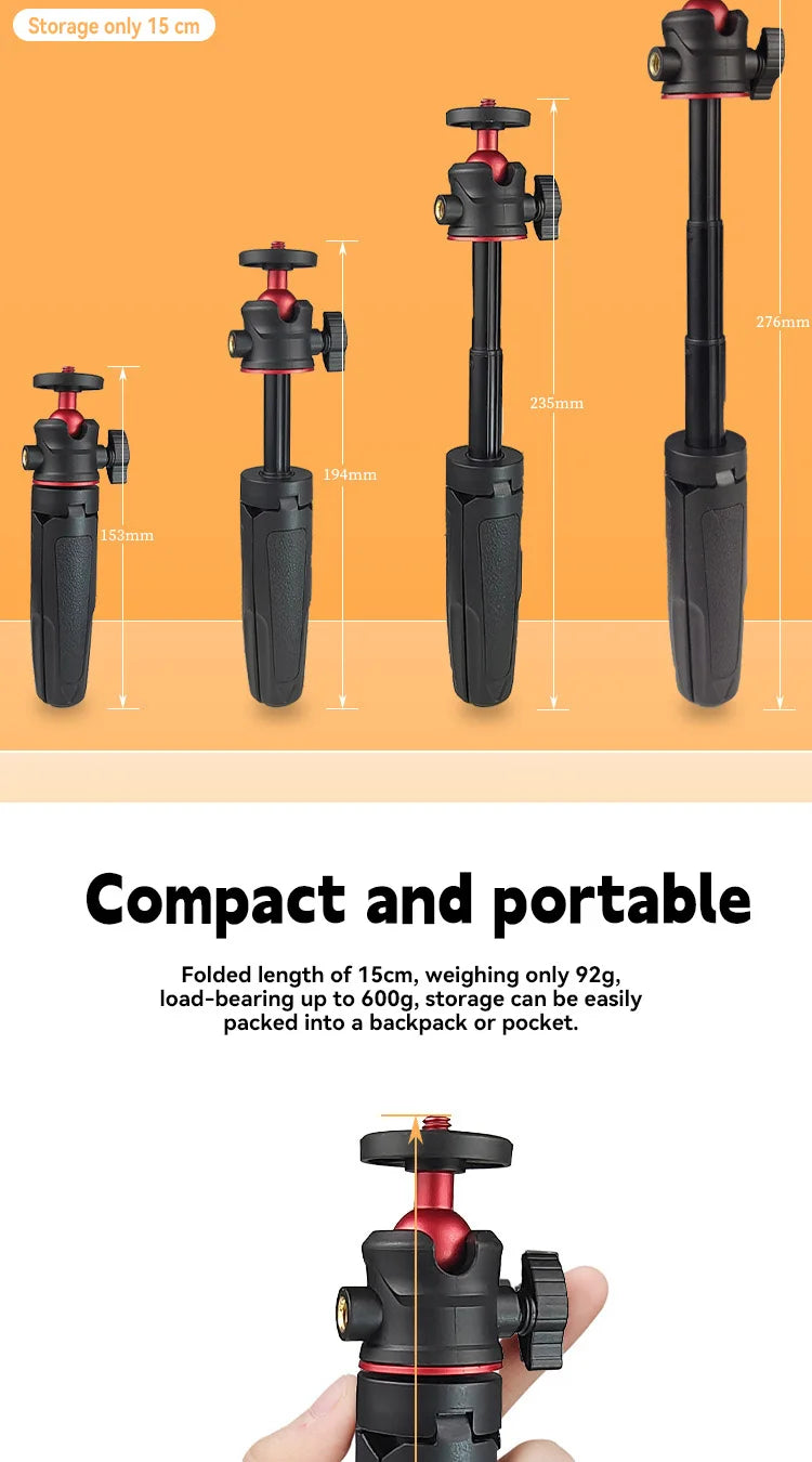 MT-08 Foldable Tripod For Phone Mini Portable Selfie Stick With 1/4" Screw Ballhead Universal For Action Camera DSLR Accessories