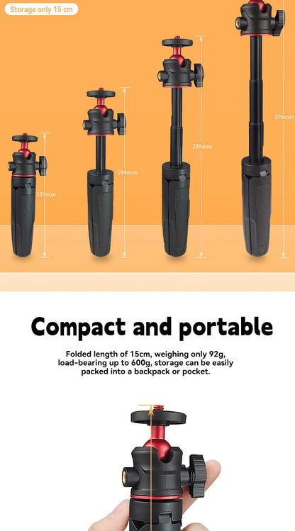 MT-08 Foldable Tripod For Phone Mini Portable Selfie Stick With 1/4" Screw Ballhead Universal For Action Camera DSLR Accessories