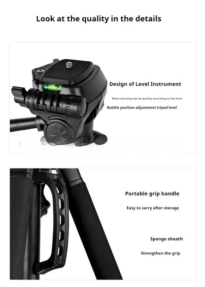 F180 Professional Tripod 180cm Phone HolderMultifunction Outdoor Portable Tripod for Live Streaming Photography Shooting Tripod