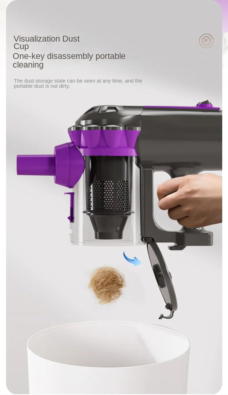 600W Portable Corded Handheld Vacuum Cleaner 18KPa Powerful Low Noise 48dB 4-in-1 Lightweight Stick Design for Household Use
