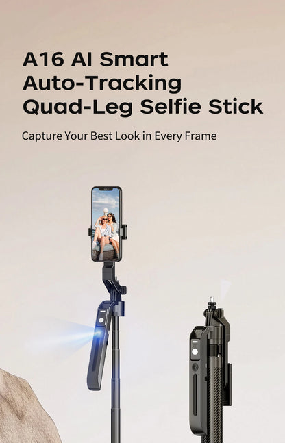360° AI Face Tracking Gimbal Stabilizer Anti-Shake Telescopic Selfie Stick Tripod Phone Holder Smartphone Vlog Live Photography