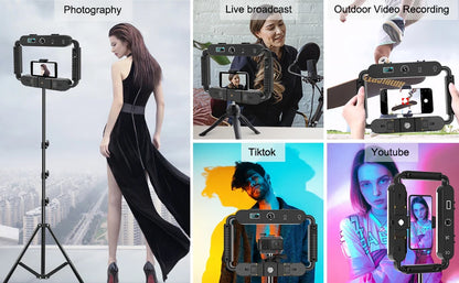 Camera Video Stabilizer Selfie Professional Video Equipment for Phone/Action Camera Vlog