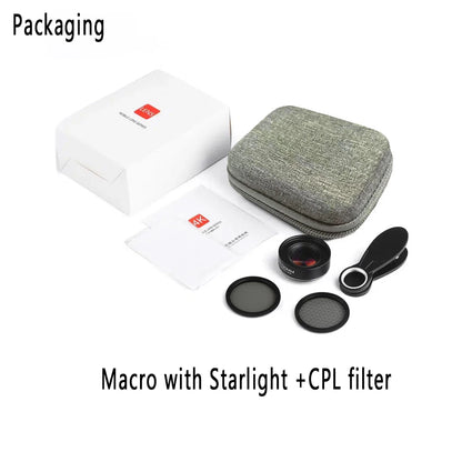 30-120mm Macro Lens Long Distance Professional Universal Clip Camera Photo Lens CPL Star Filters for iPhone XIAOMI HUAWEI Mobile