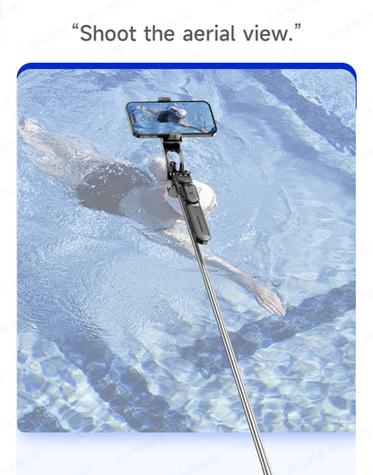 F16 Selfie Stick Tripod with 1708mm Long 8-Section Pole, Bluetooth Remote, 360° Rotation, 1/4 Interface, for Phone Camera Vlog