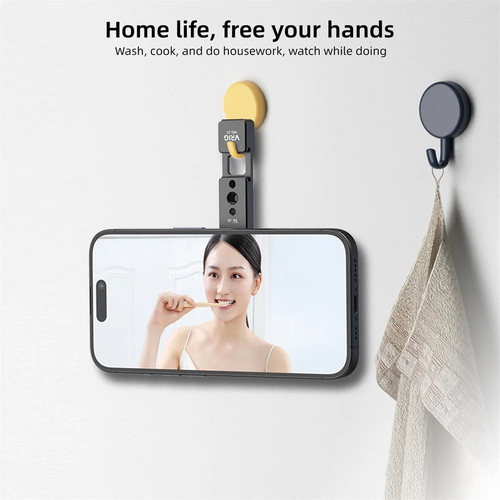 VRIG Magnetic Phone Holder Stand MagSafe Cold Shoe Tripod Mount w 1/4 Screw for iPhone Android Phone Desktop Live Streaming Vlog