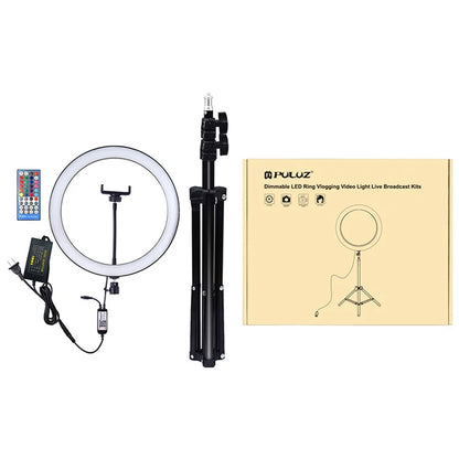 LED Selfie Ring Light 12 Inch Desktop Video YouTube Lamp Tripod Stand Dimmable RGB Photography Light Remote Control Soft Light