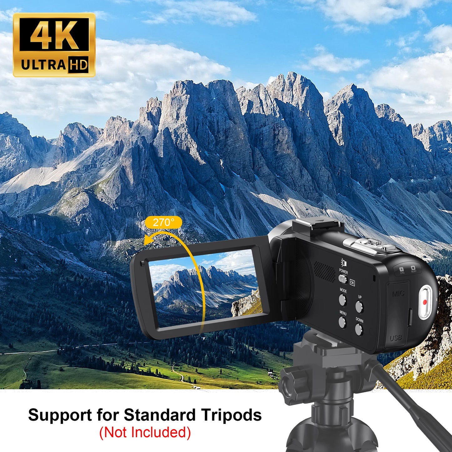 4K Digital Video 18X Digital Zoom 42MP 2 in1 Photo Video Camcorder 3.0 inch Rotatable Screen High Definition Camera DV Cameras