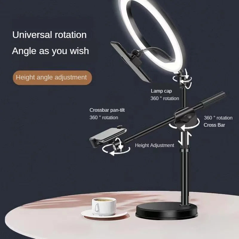 Ring Lamp Desktop Stand Lighting Professional Live Broadcast Fill Light For Nail Art With Tripod LED Ring Light Phone Holder