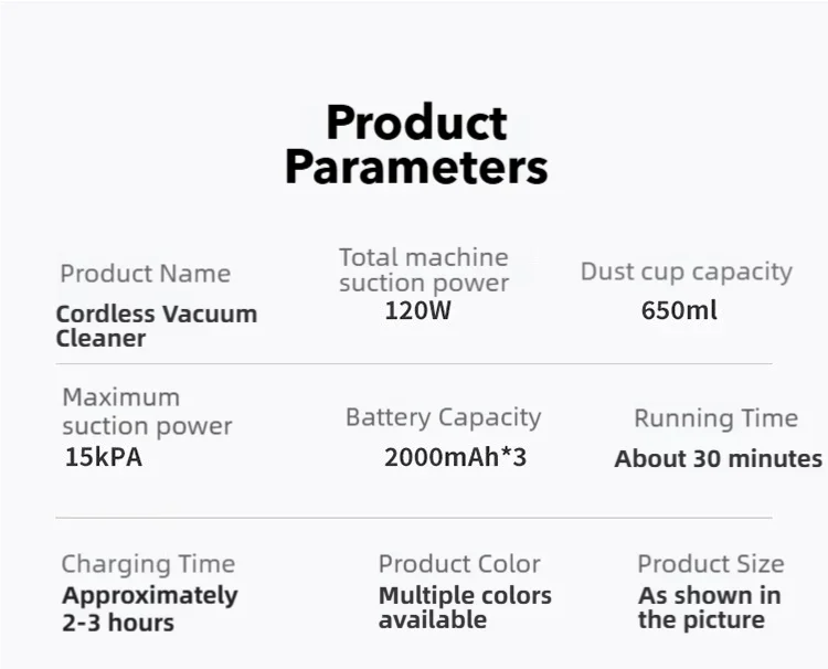 Hot-selling wireless car household vacuum cleaner, lasting battery life and strong suction, LED screen display,