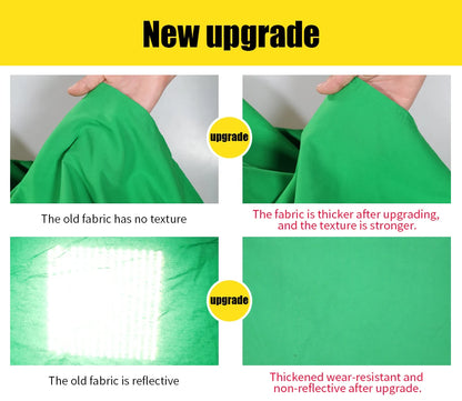 SH Green Screen 2.4X4M Collapsible Chroma Key Backdrop Wrinkle-Resistant Fabric Ultra-Quick Setup background removal for Stream