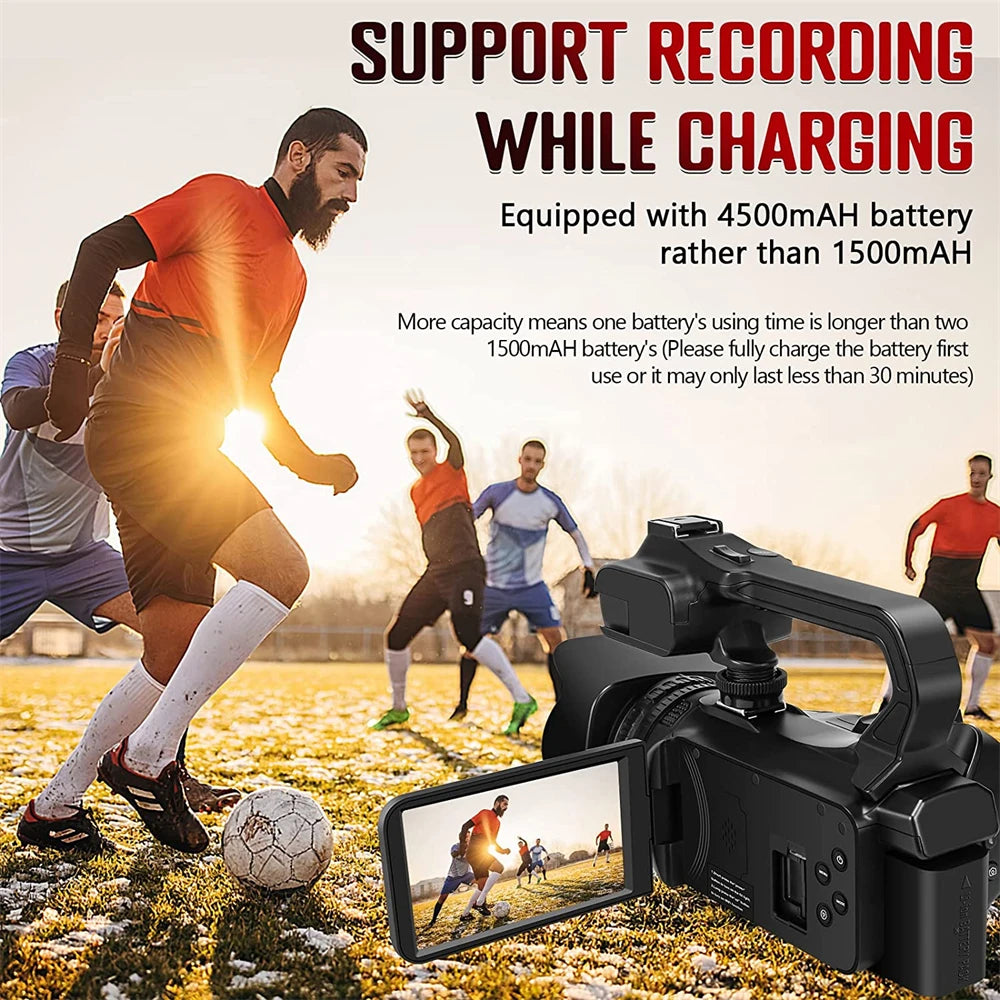 4K Professional Video Cameras for Photography 64MP Ultra HD 18X Digital Zoom Camcorder WIFI YouTube Live Streaming Vlog Recorder
