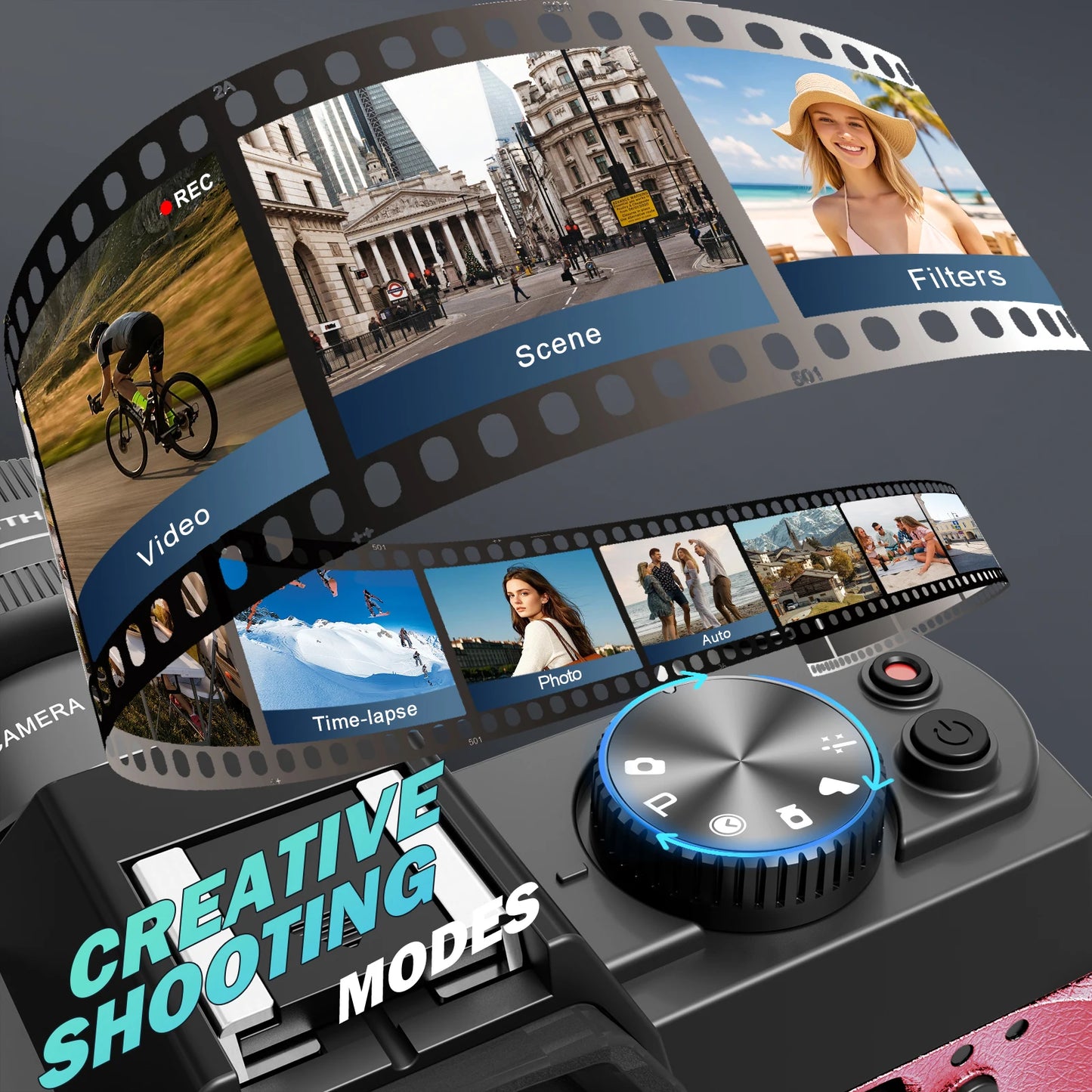 Professional Digital Camera 64MP&8K Video/Vlog Photography for Girls with App Control AF Focus Travel Camera Beginners Gifts