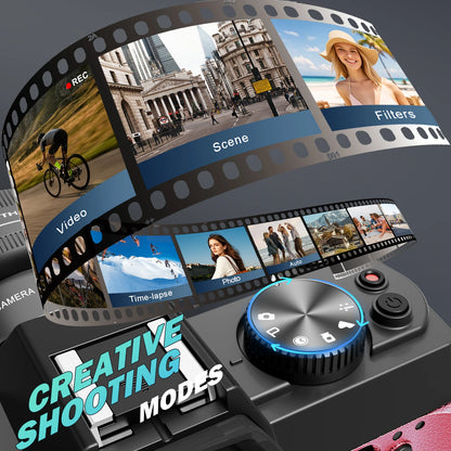 Professional Digital Camera 64MP&8K Video/Vlog Photography for Girls with App Control AF Focus Travel Camera Beginners Gifts