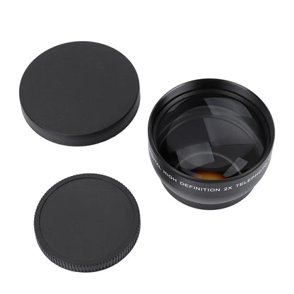 2X Lens 52mm 2X Magnification HD  Converter Telephoto Lens for 52mm Mount Camera 52mm Mount Camera Lens High Definition Lens