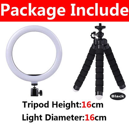 12 inch LED Ring light Photography Lighting Phone Ringlight With Tripod Stand USB Round Fill Lamp for Youtube Phone Video Live