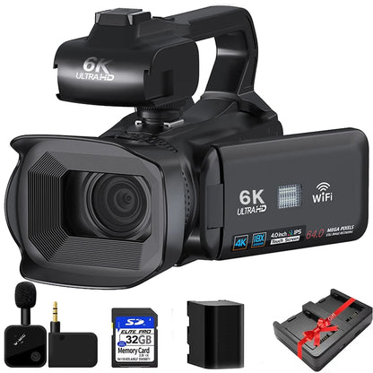 4K Professional Video Cameras for Photography 64MP Ultra HD 18X Digital Zoom Camcorder WIFI YouTube Live Streaming Vlog Recorder