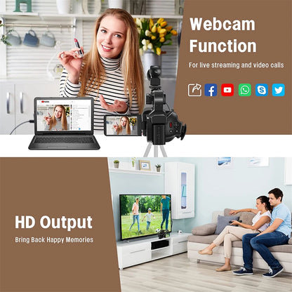 4K Professional Video Cameras for Photography 64MP Ultra HD 18X Digital Zoom Camcorder WIFI YouTube Live Streaming Vlog Recorder