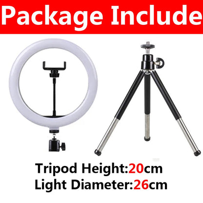 12 inch LED Ring light Photography Lighting Phone Ringlight With Tripod Stand USB Round Fill Lamp for Youtube Phone Video Live