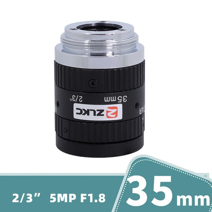 ZLKC CCTV Lens 12-36mm Varifocal 2/3 Inch Focal 5Megapixel F2.8 Aperture C-Mount Low Distortion Machine Vision Indusrial Camera