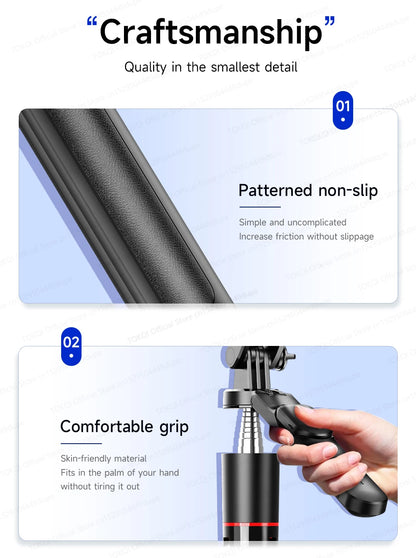 F16 Tripod 1/4'' Interface Extendable Selfie Stick for Smartphone 360° Rotat Shooting Vlog Video Live Broadcast Film with Remote