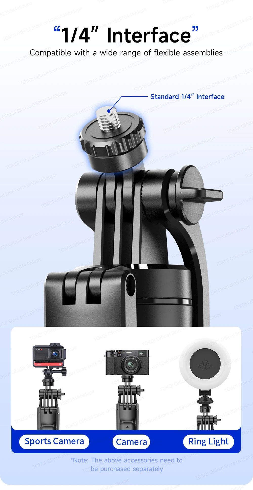 F16 Tripod 1/4'' Interface Extendable Selfie Stick for Smartphone 360° Rotat Shooting Vlog Video Live Broadcast Film with Remote
