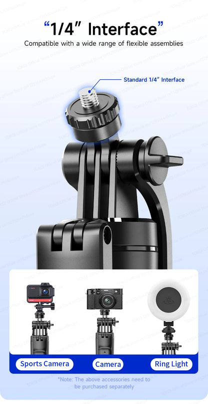 F16 Tripod 1/4'' Interface Extendable Selfie Stick for Smartphone 360° Rotat Shooting Vlog Video Live Broadcast Film with Remote